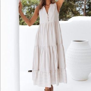 Like New Petal+Pup Striped Midi Dress